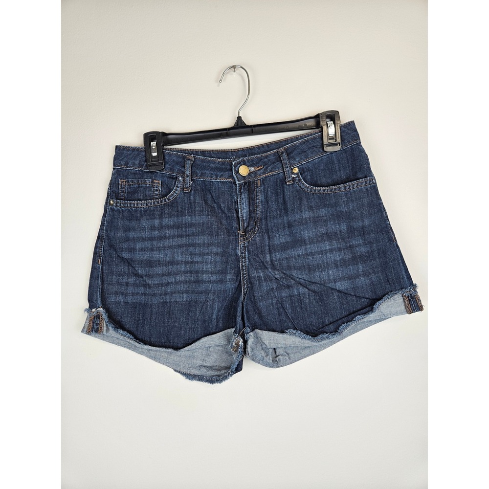 Calvin Klein Jeans Womens Size 4 Dark Wash Raw Hem Denim Shorts 100% Cotton